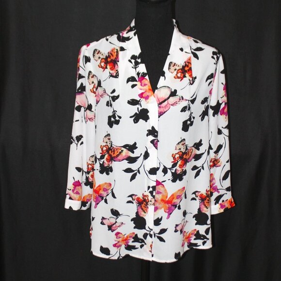 Investments Caroline Butterfly Three Quarter Sleeve Top - Picture 1 of 16